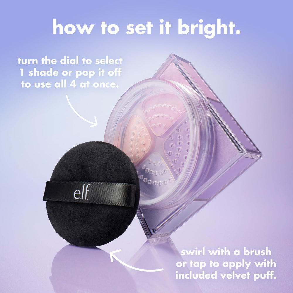e.l.f. finely milled powder texture close-up demonstrating smooth blurring finish benefit