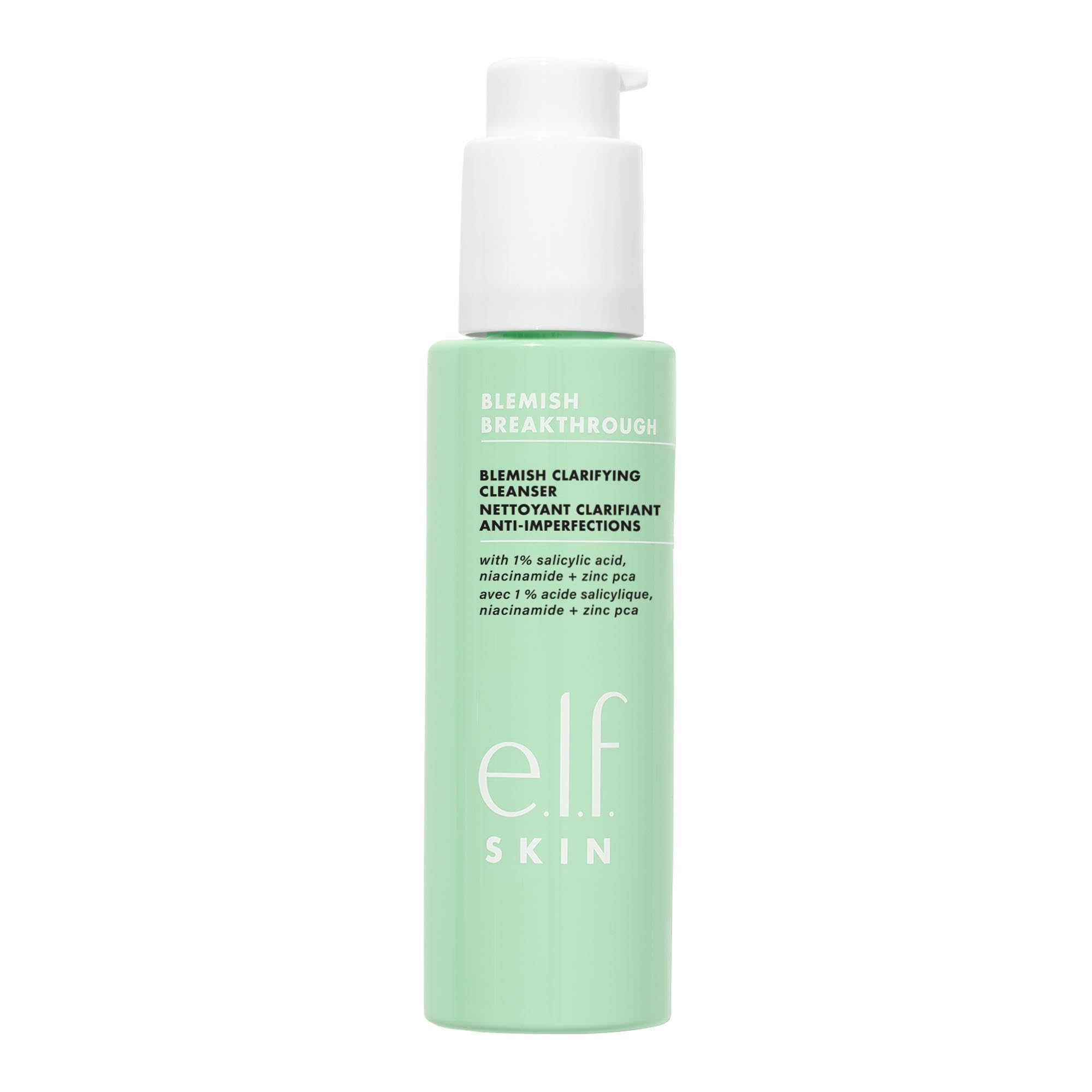 e.l.f. SKIN pump dispenser close-up demonstrating easy application and controlled use