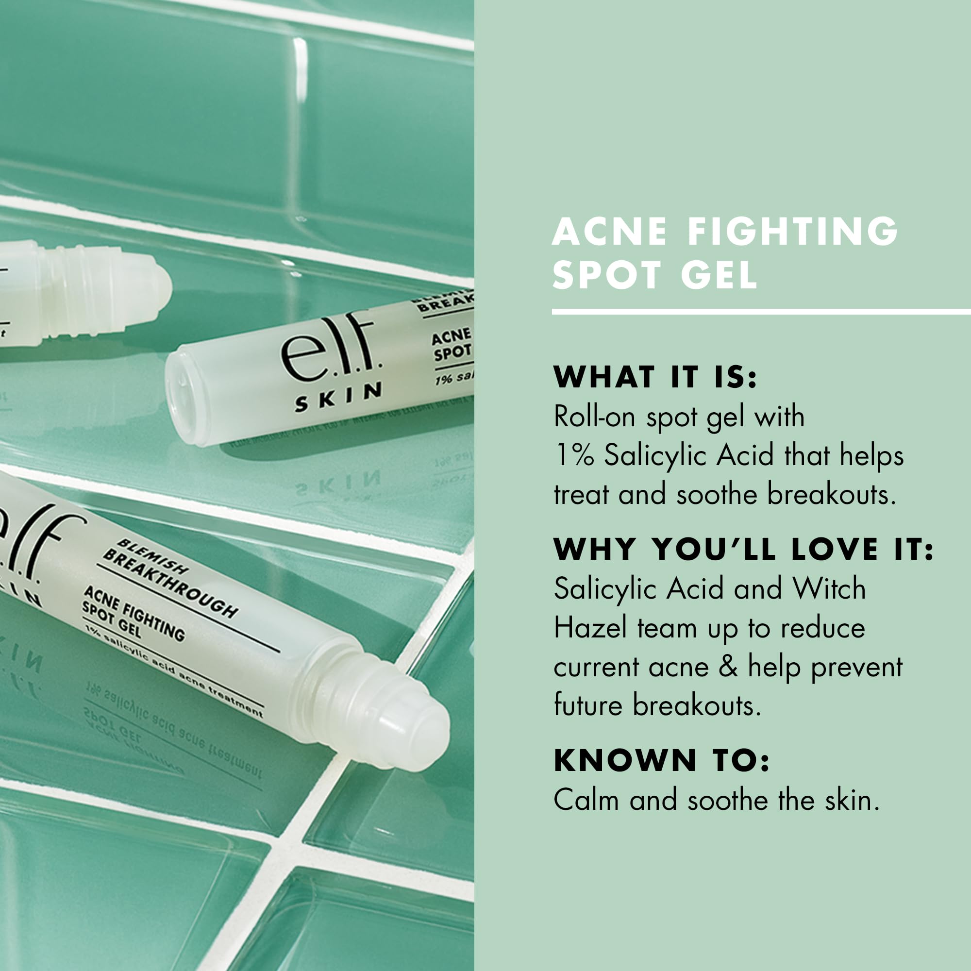 e.l.f. gel texture close-up showing lightweight formula that soothes and clarifies skin