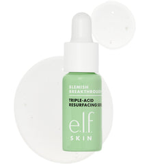 e.l.f. SKIN triple-acid serum mini front view showing compact bottle and benefits