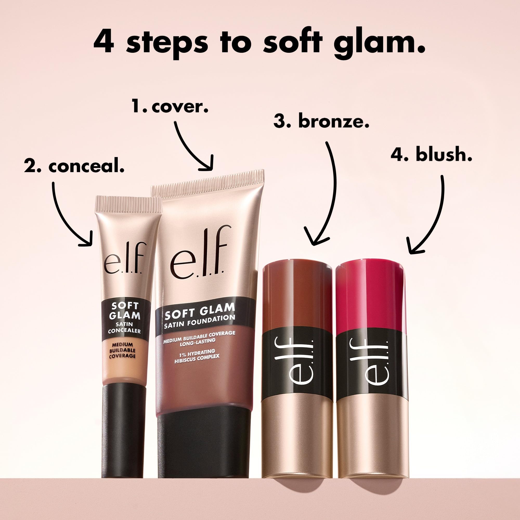 e.l.f. blended bronzer on cheek showing sculpted warm definition