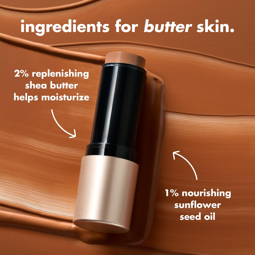 e.l.f. creamy bronzer swatch on skin, shows blendable texture benefit