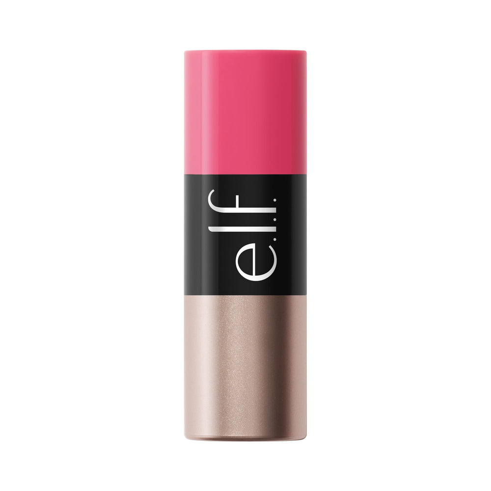 e.l.f. Soft Glam applied in a mirror lifestyle shot showing quick on-the-go touch-up benefit