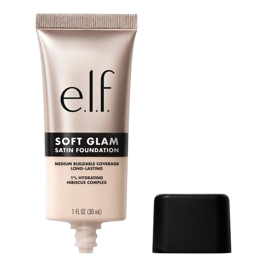 e.l.f. Soft Glam foundation bottle front view showing product packaging and freshness benefit
