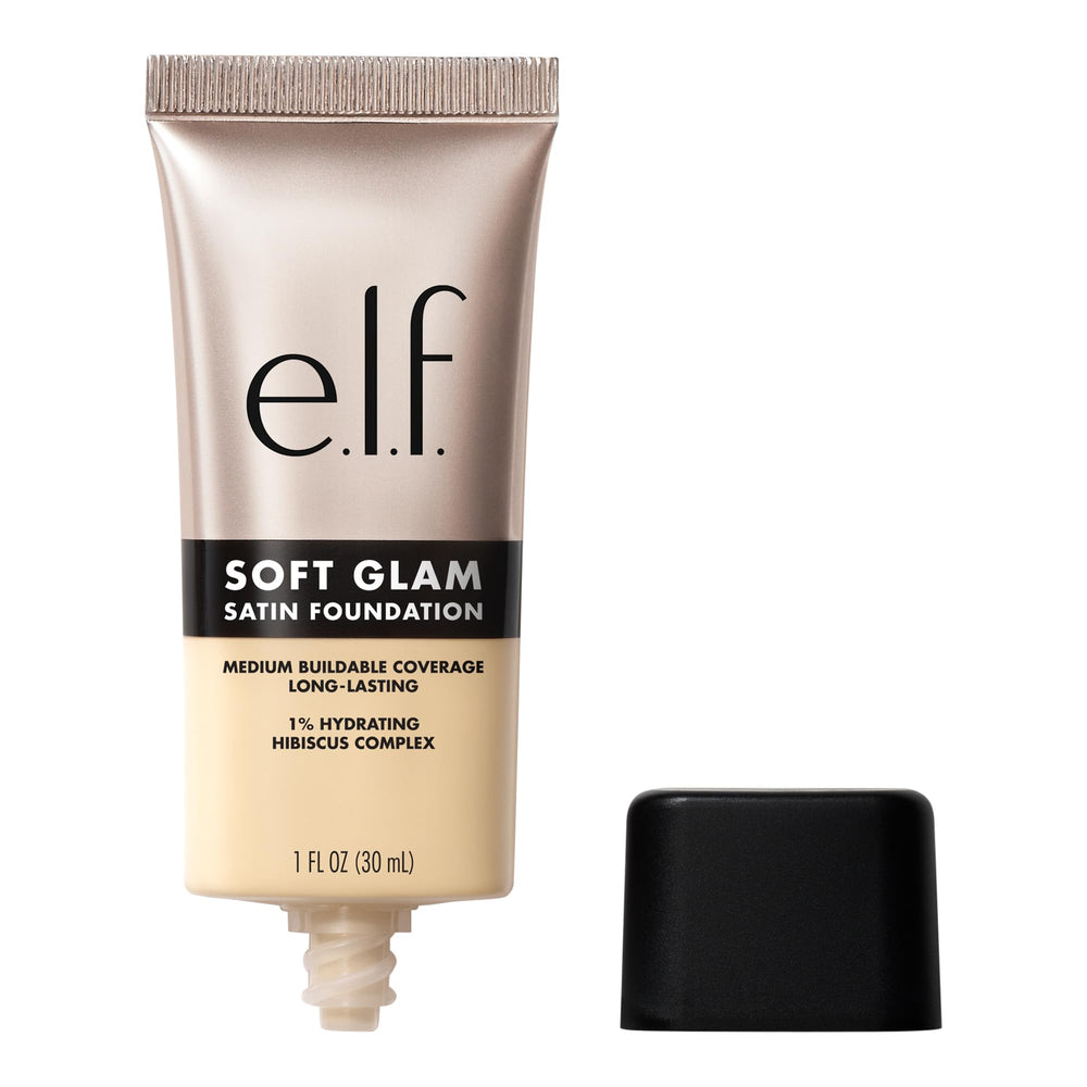 e.l.f. Soft Glam foundation front packaging showing shade and finish benefit
