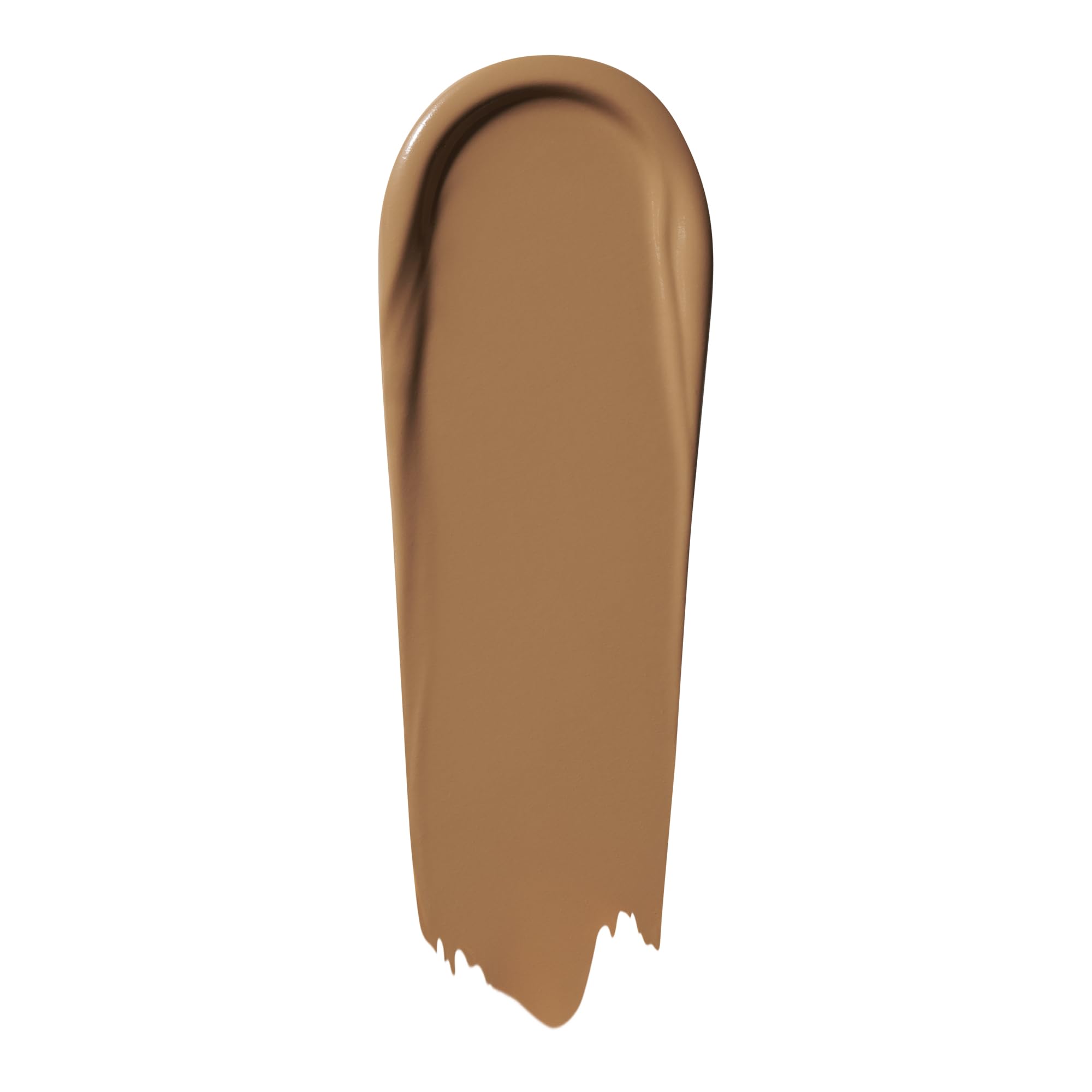 e.l.f. Soft Glam foundation dispensed from pump showing creamy texture benefit: smooth blendability
