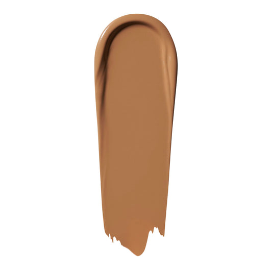e.l.f. Soft Glam foundation dispensed from pump showing creamy texture benefit: smooth blendability