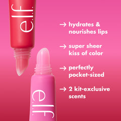 e.l.f. Squeeze Me balms in hand to show pocket-sized scale for easy carrying