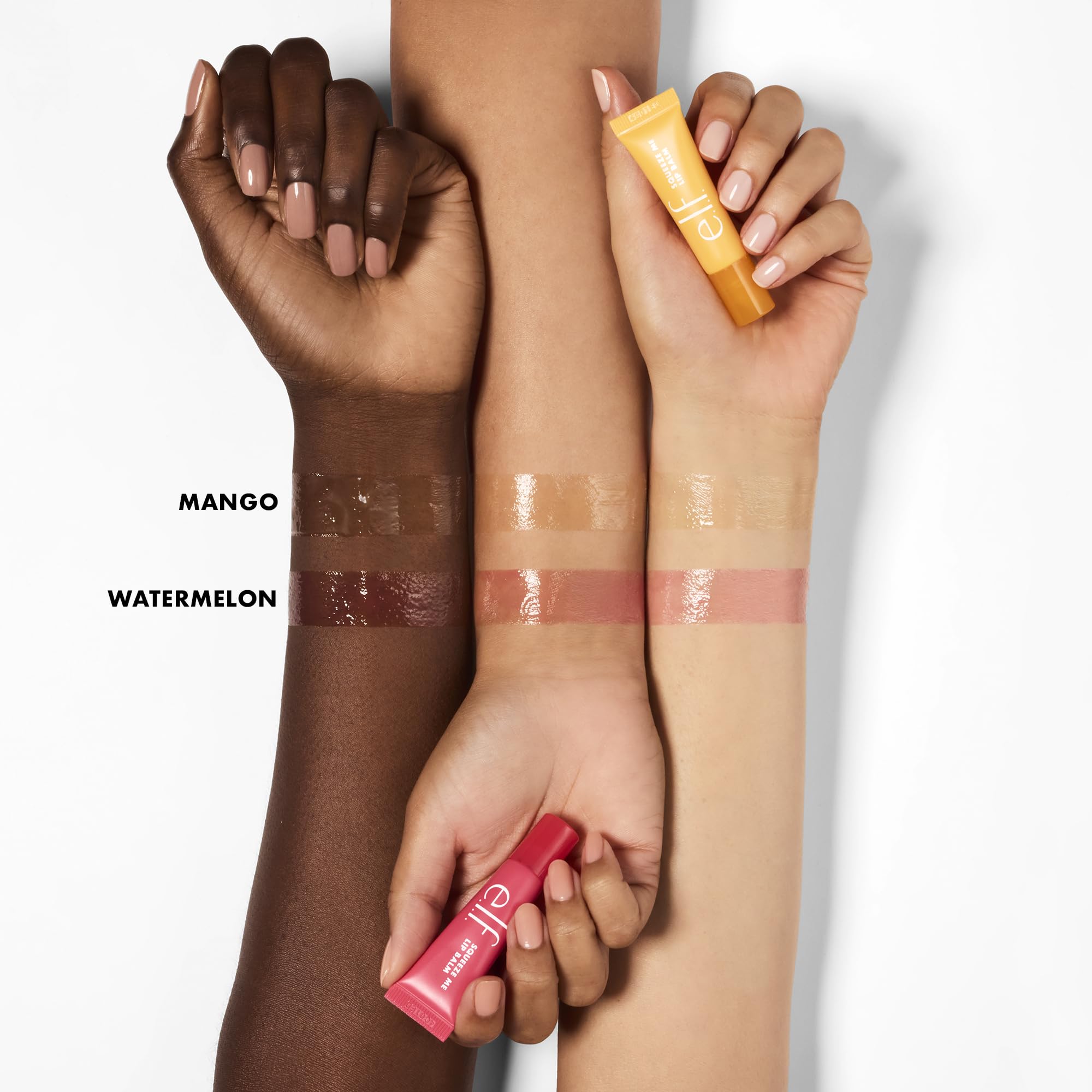 e.l.f. Watermelon tube angled applicator close-up for precise application benefit