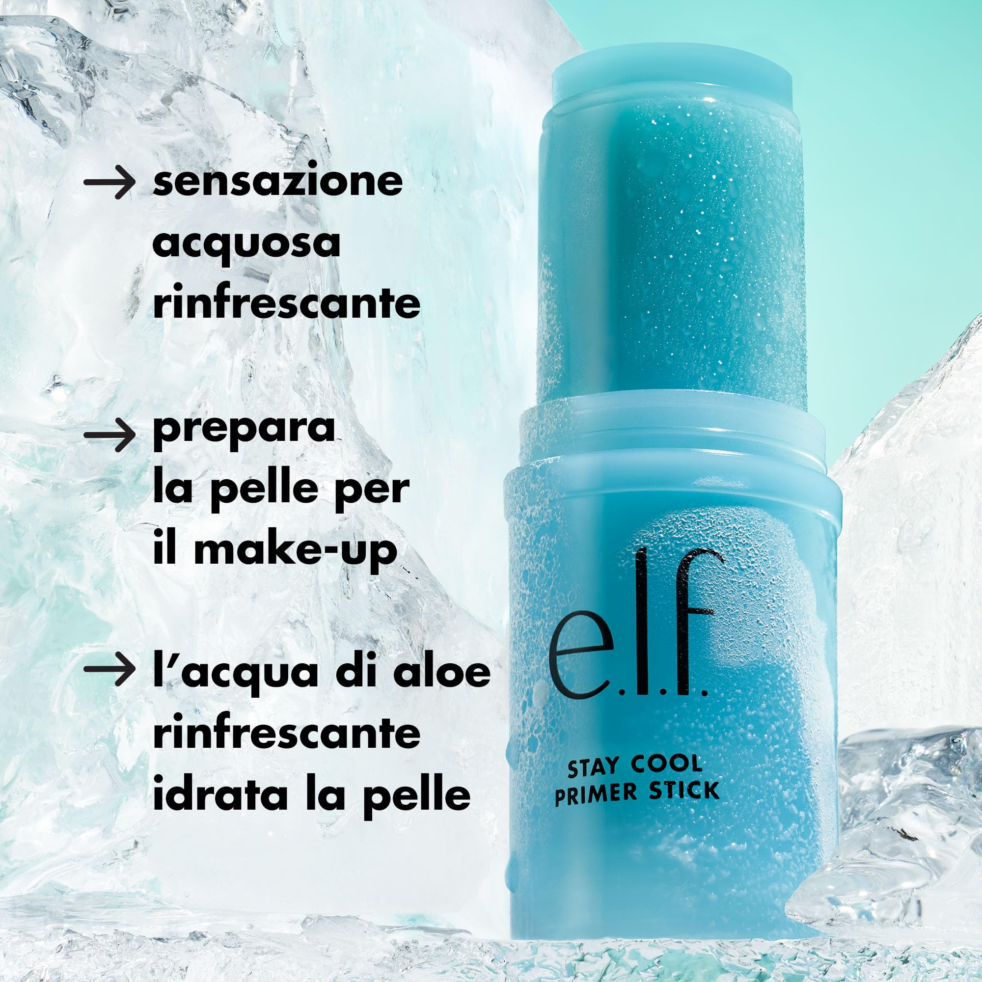 e.l.f. primer stick applied to cheek demonstrating smooth makeup prep
