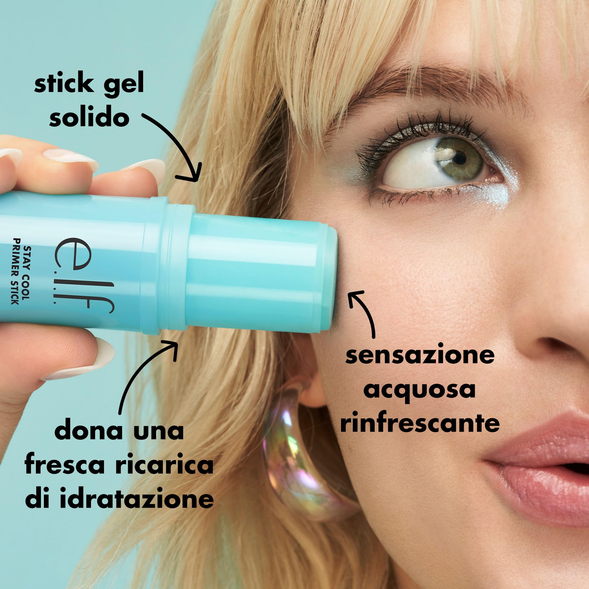 e.l.f. primer stick gel texture close-up highlighting hydrating, cooling feel