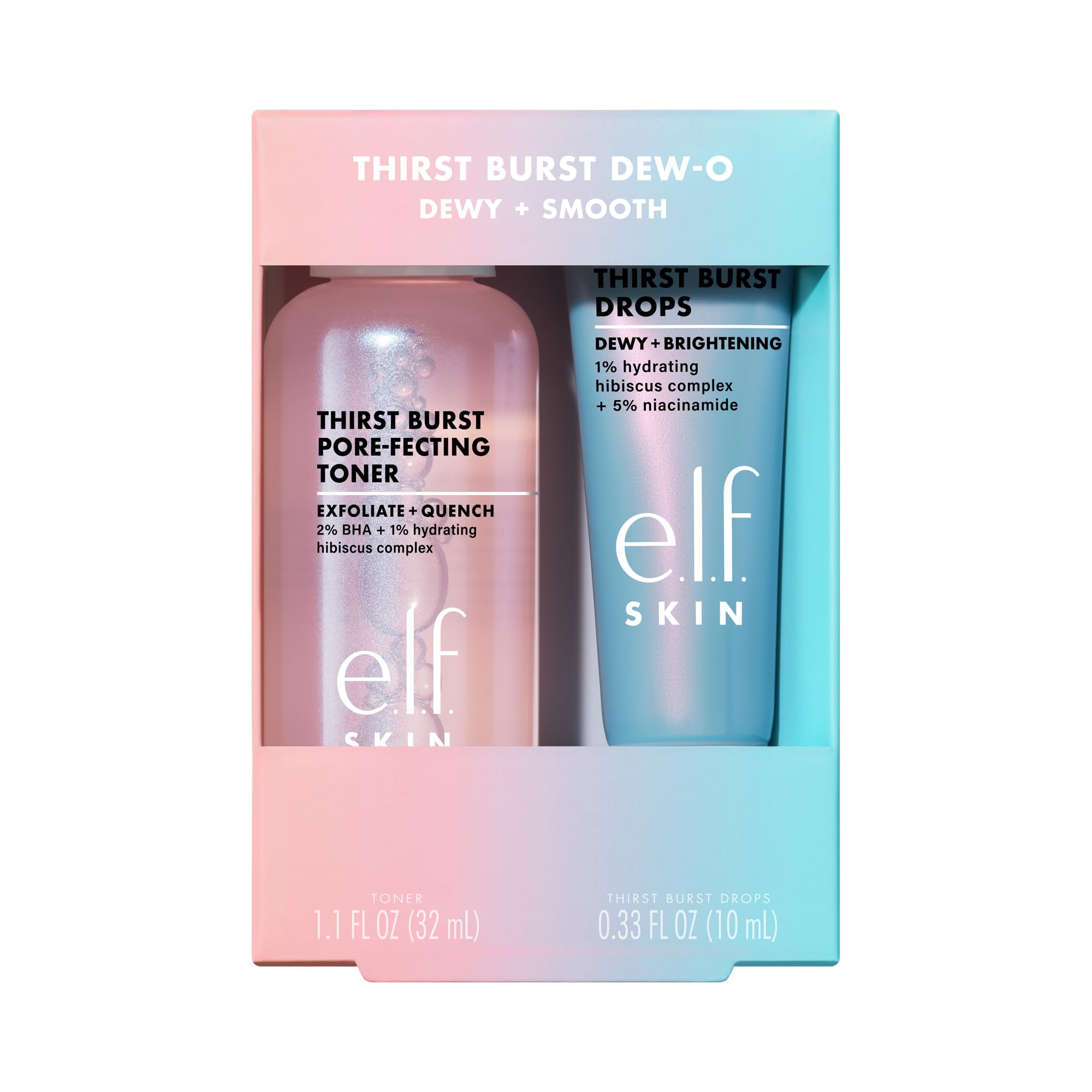 e.l.f. front packaging showing both travel-sized bottles, convenient for travel