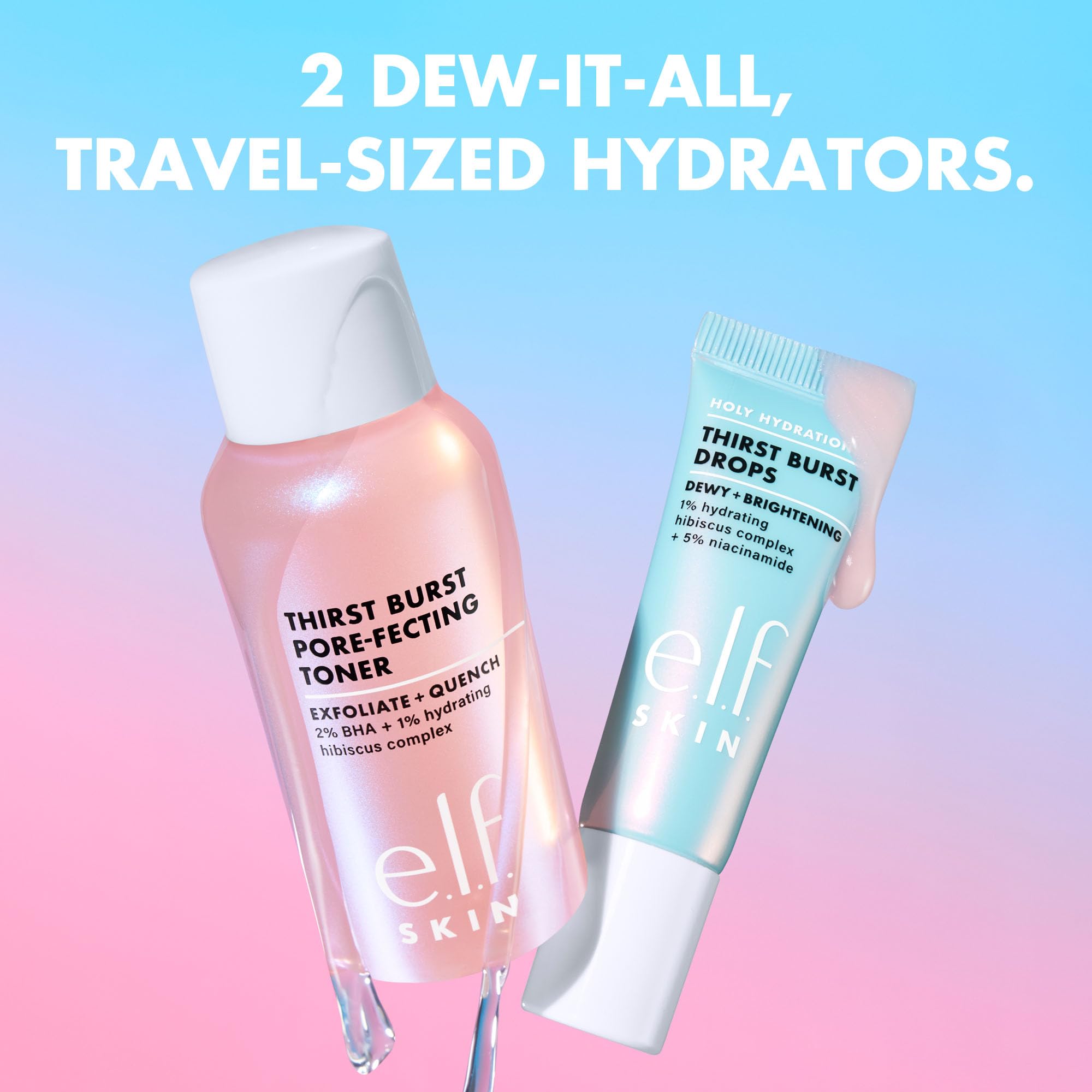e.l.f. serum dropper delivering gel drops for instant hydration