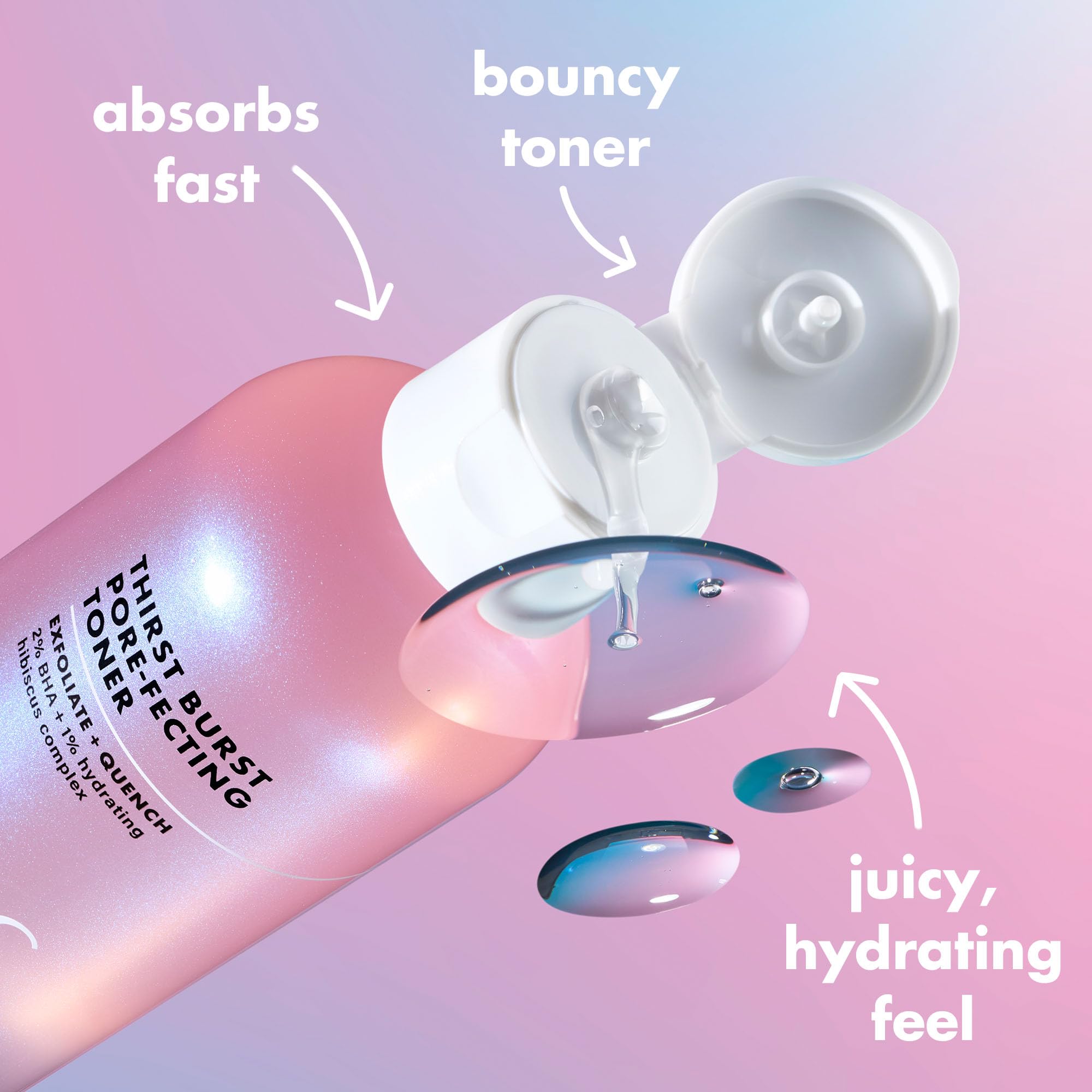 close-up texture of e.l.f. toner showing lightweight watery consistency