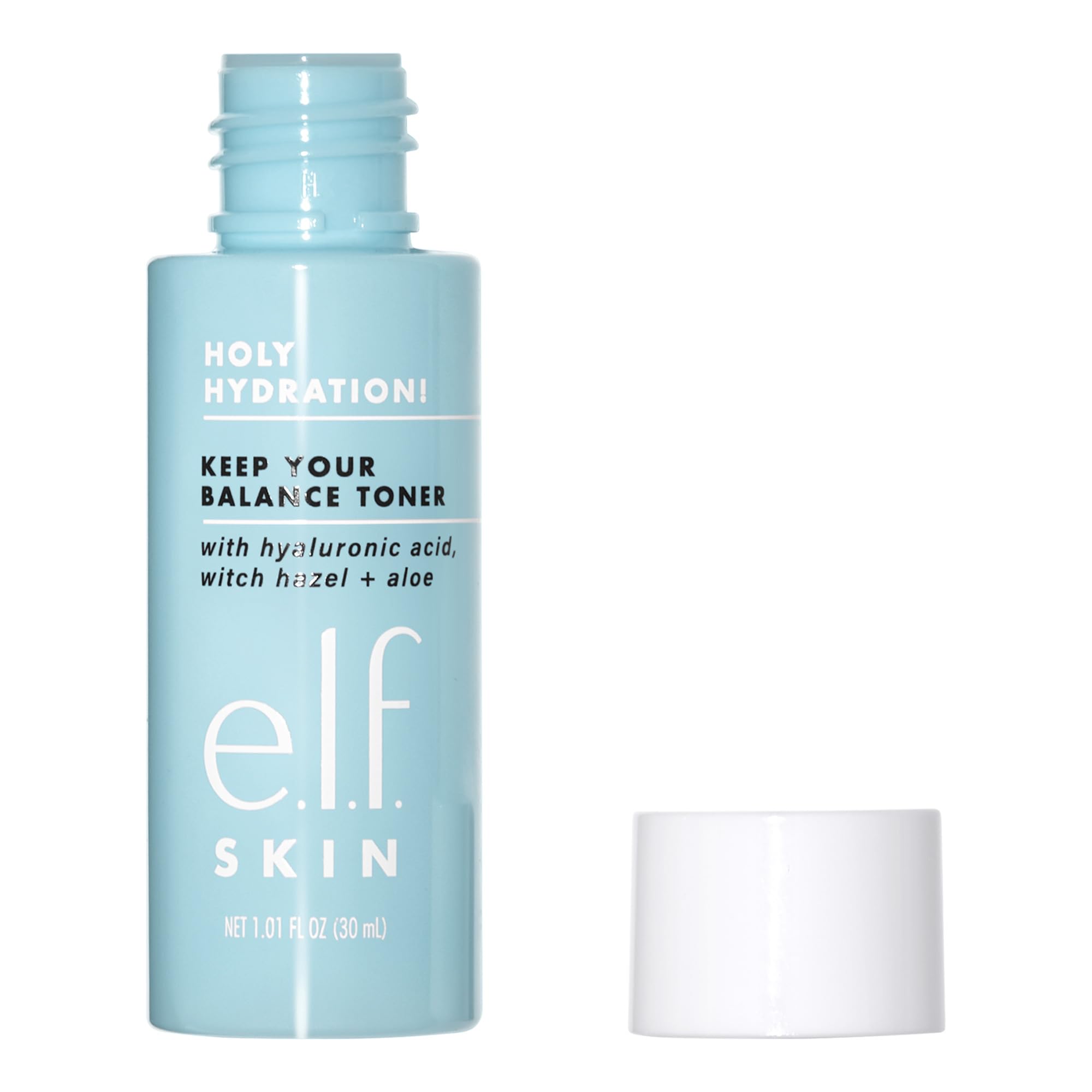e.l.f. mini toner held in hand showing compact scale and on-the-go convenience