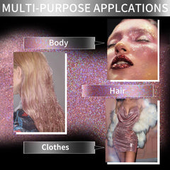 Elitles Made holographic glitter swatch on paper showing pink-silver sparkle and light-reflecting effect