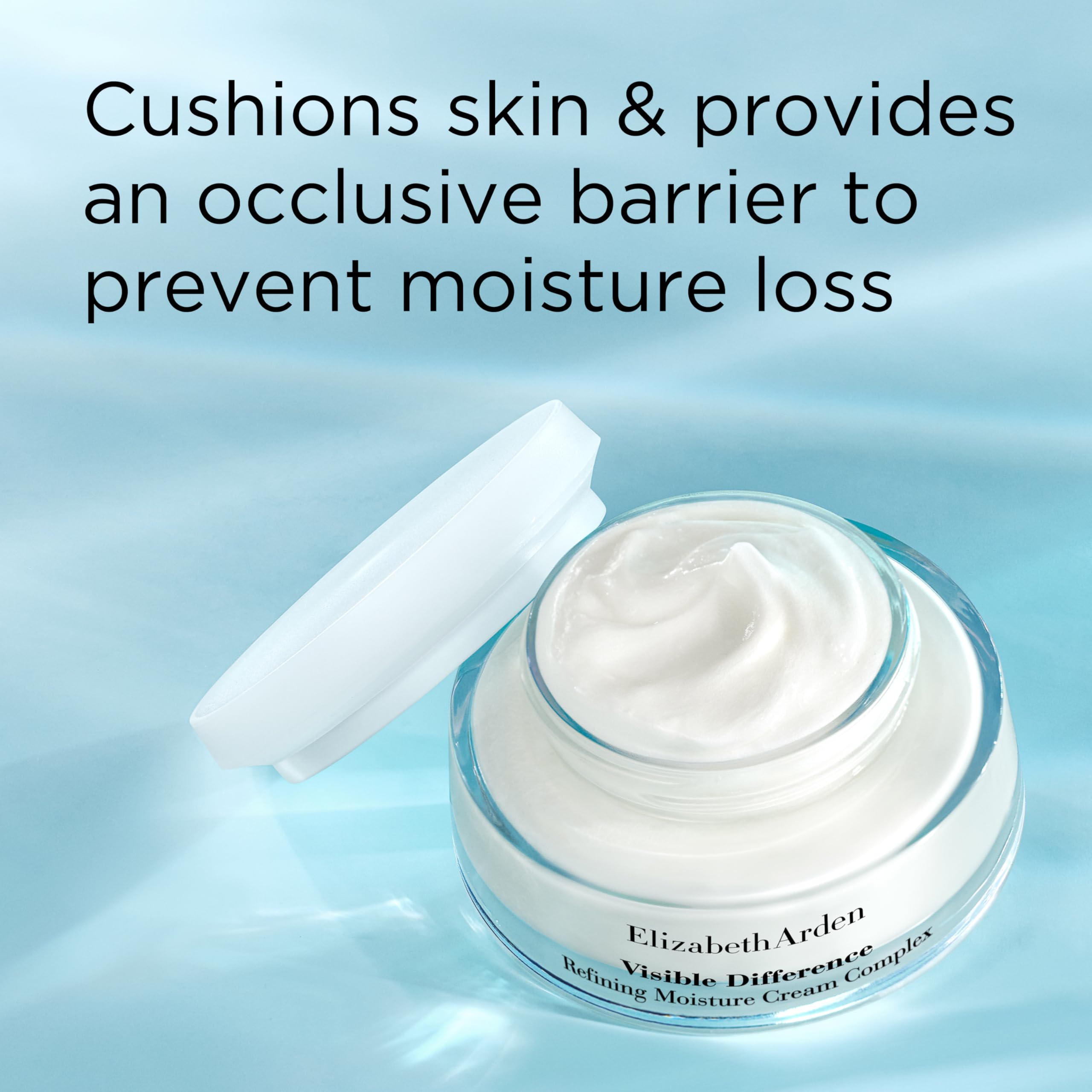 Elizabeth Arden tub placed beside serum and sunscreen for layered routine