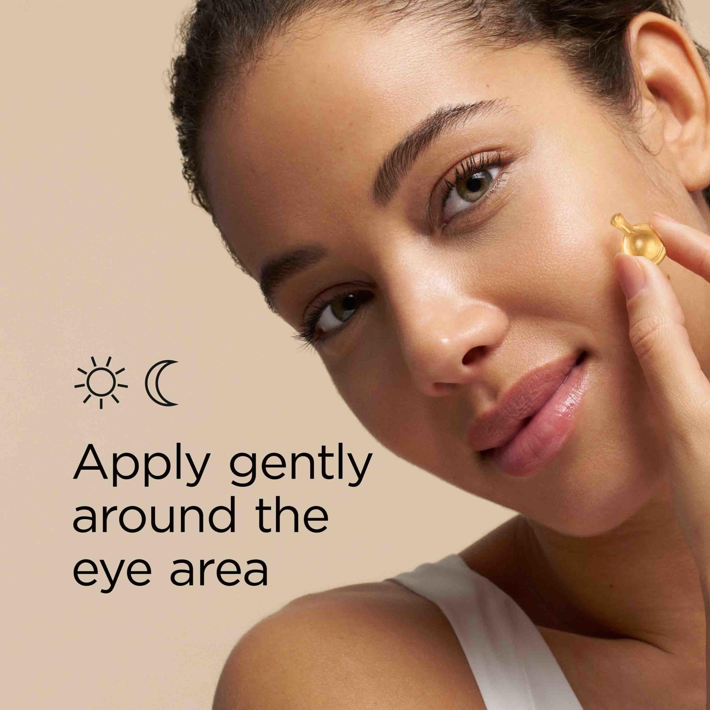 Elizabeth Arden gentle application around eye showing non-greasy finish