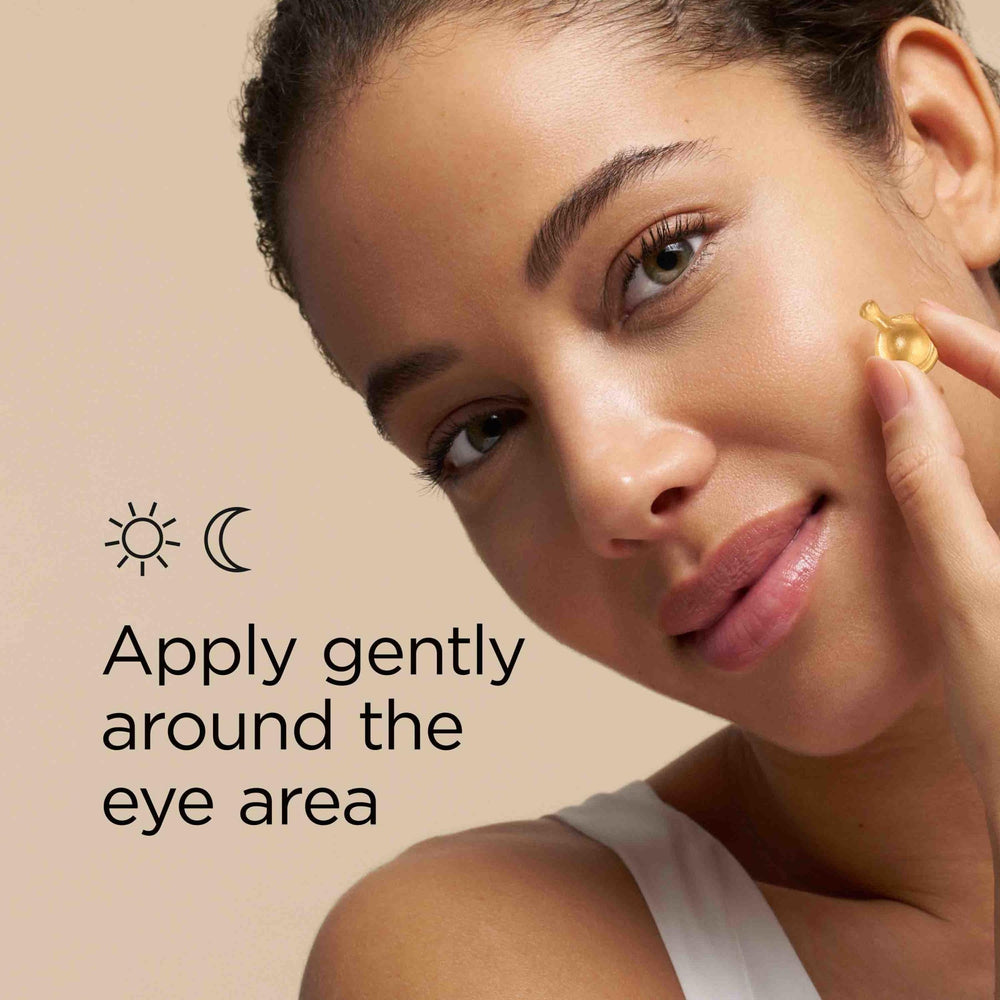 Elizabeth Arden gentle application around eye showing non-greasy finish