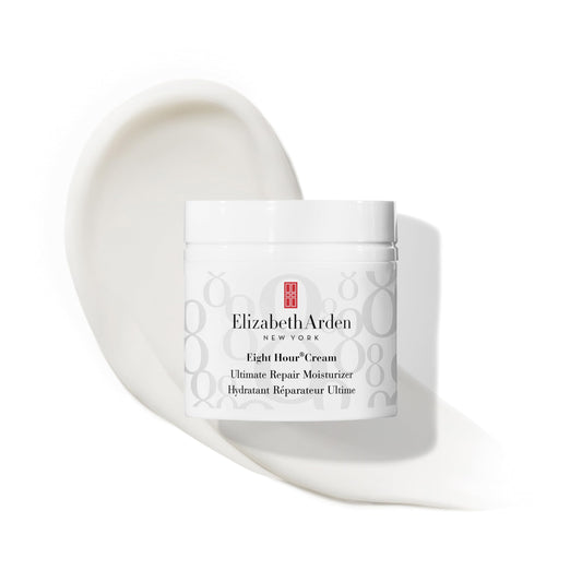 Elizabeth Arden open jar texture shot highlighting smooth cream for quick absorption
