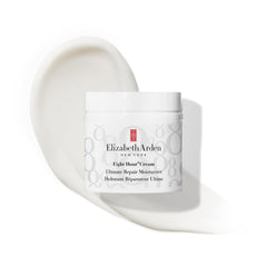 Elizabeth Arden open jar texture shot highlighting smooth cream for quick absorption