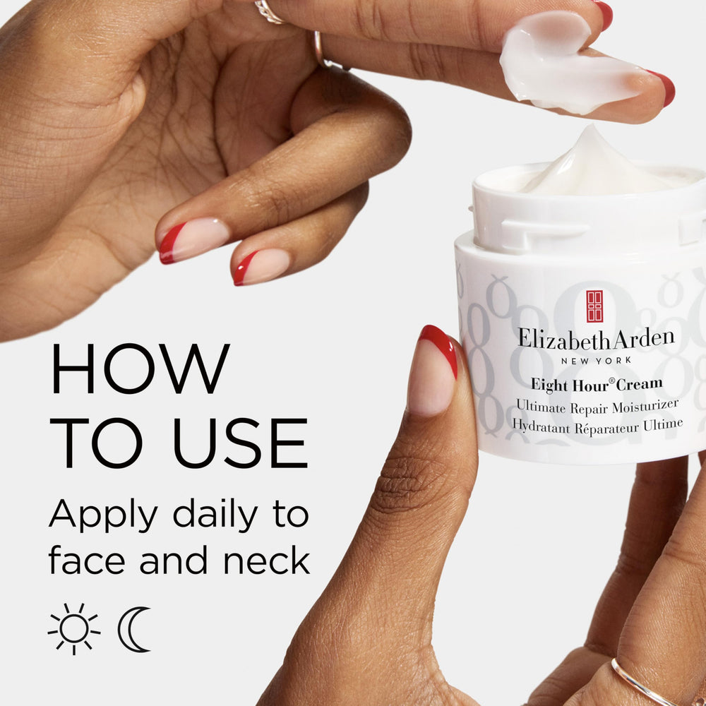 Elizabeth Arden label closeup showing ingredient and fragrance-free formulation benefit