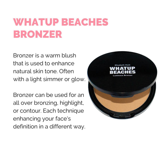 Elizabeth Mott bronzer open showing smooth powder texture for blendable application