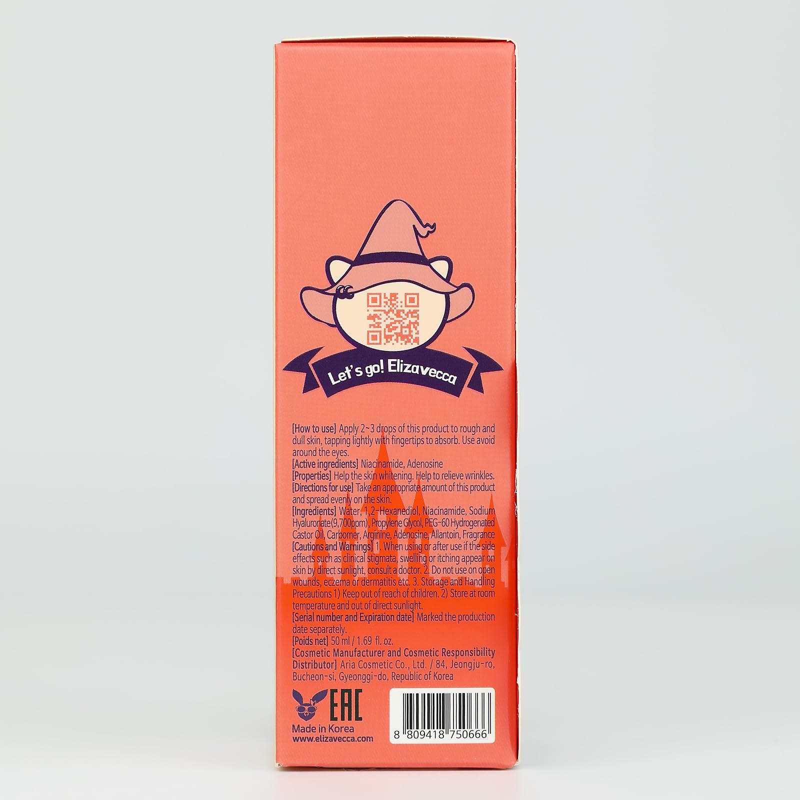 Elizavecca gel texture on hand highlighting lightweight hydration and quick absorption