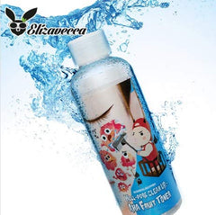 Elizavecca toner beside included photocard, collectible feature benefit