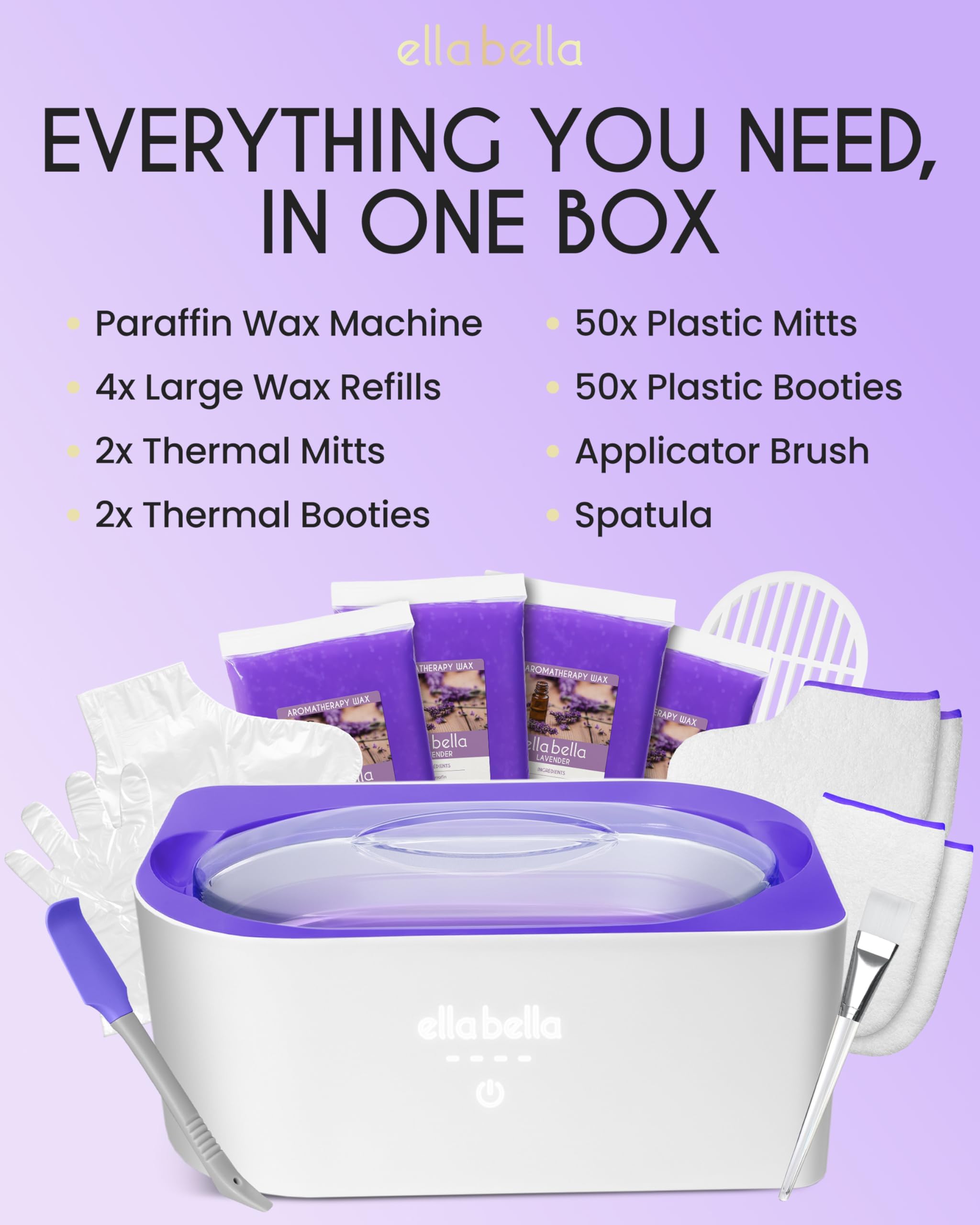 ELLA BELLA machine in use with hand dipped for soothing warmth