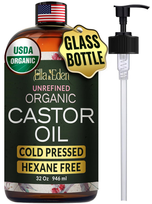 Ella & Eden 32oz front bottle showing label and organic badge, clear product benefit