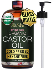 Ella & Eden 32oz front bottle showing label and organic badge, clear product benefit