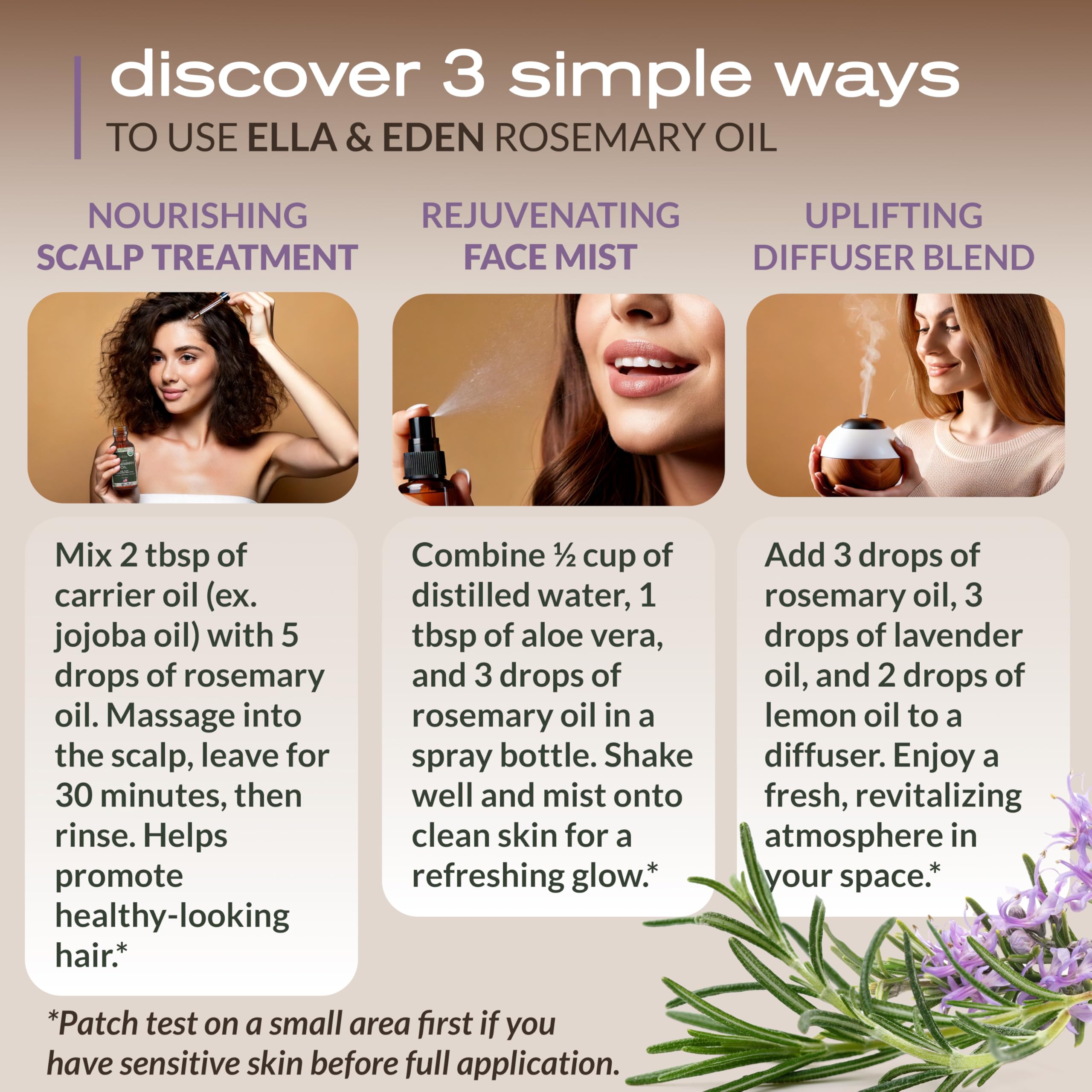 Ella & Eden oil applied to scalp demonstrating targeted massage for hair care