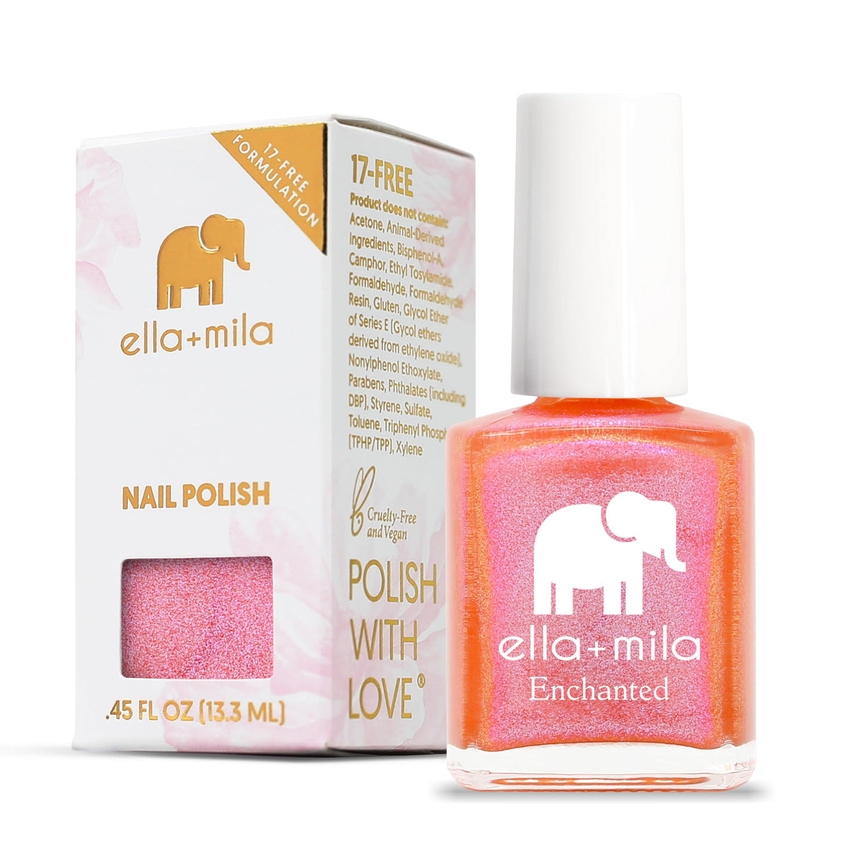 ella+mila front bottle shot showing Aurora Lights color and glossy finish