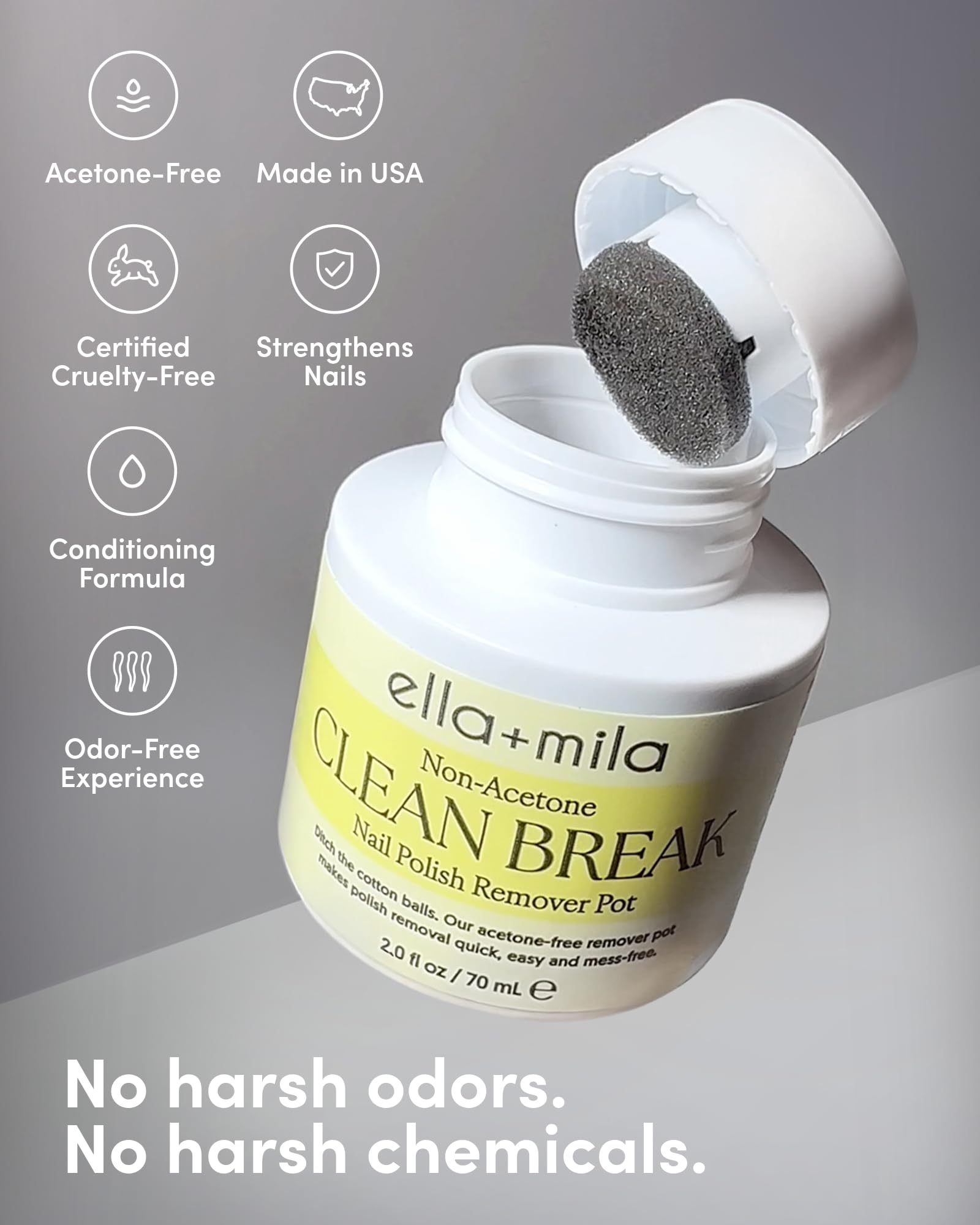 ella+mila product label close-up showing ingredients and vegan promise for transparency