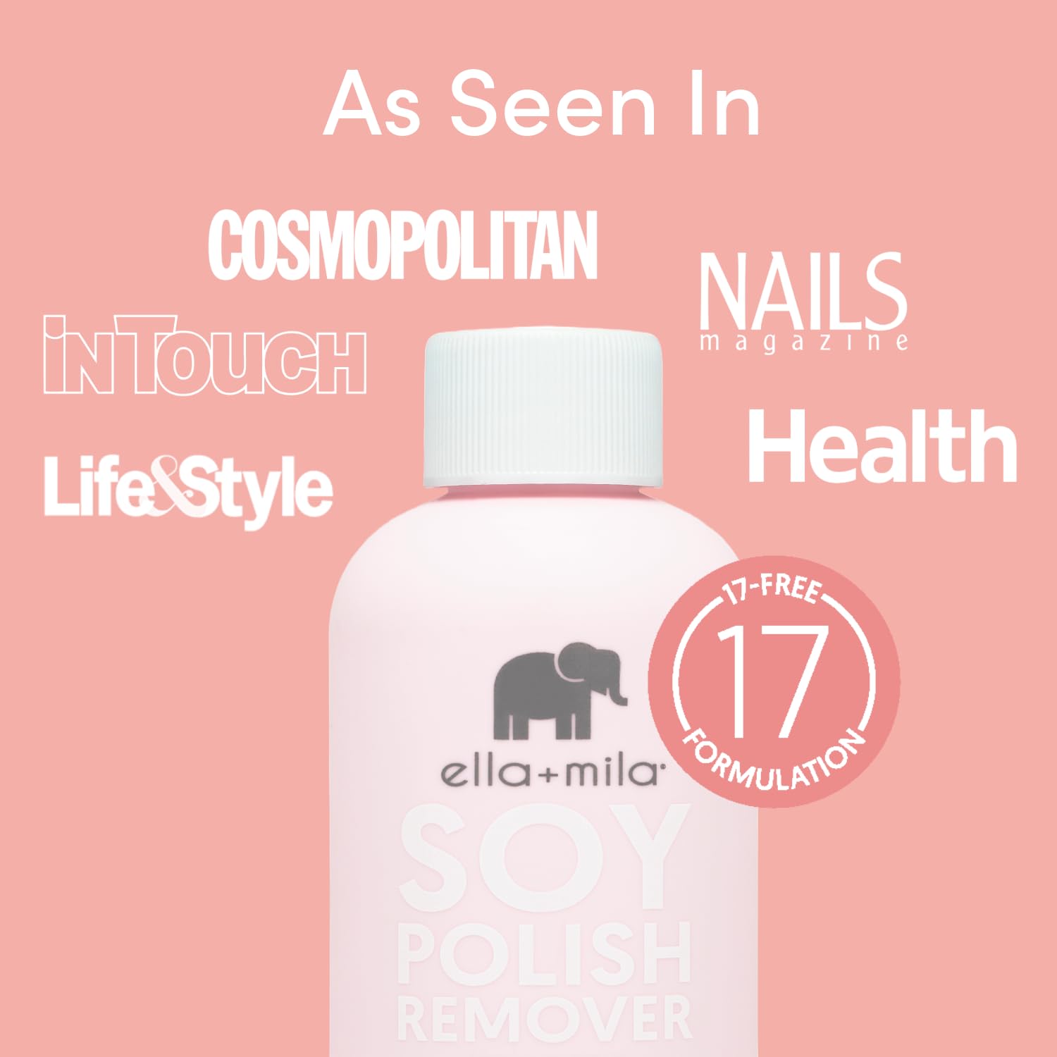 ella+mila remover on cotton pad demonstrated for easy polish removal