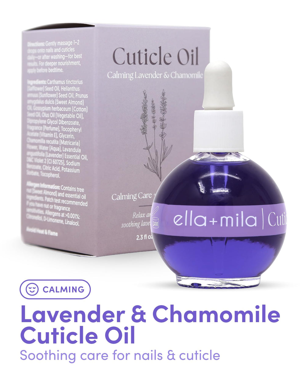 ella+mila dropper dispensing oil for precise, mess-free application