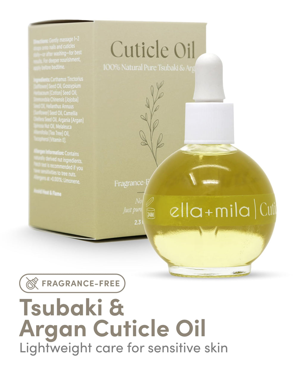 ella+mila dropper dispensing oil onto fingertip for precise application and reduced waste