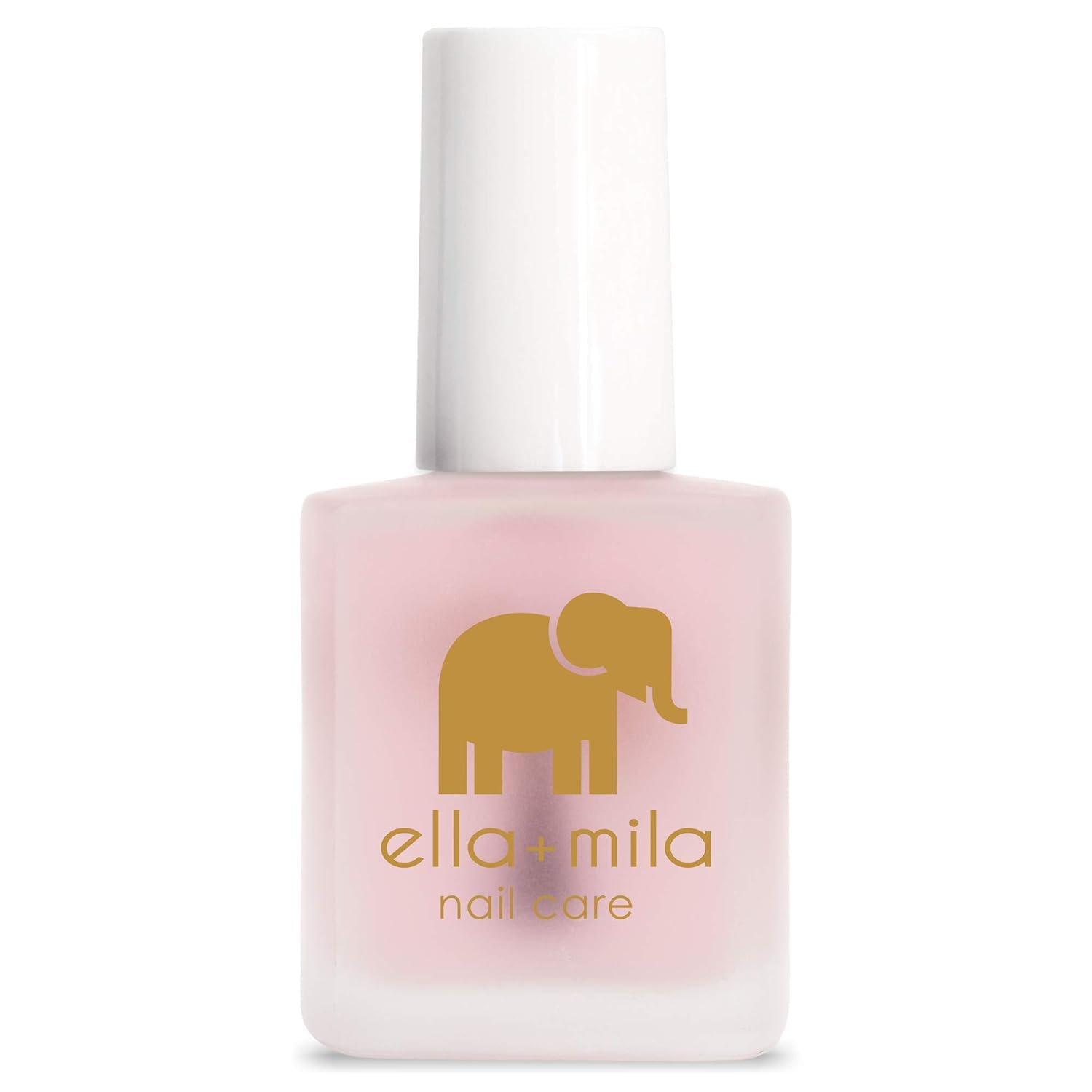 ella+mila swatch on nail tip illustrating glossy, reinforcing coat