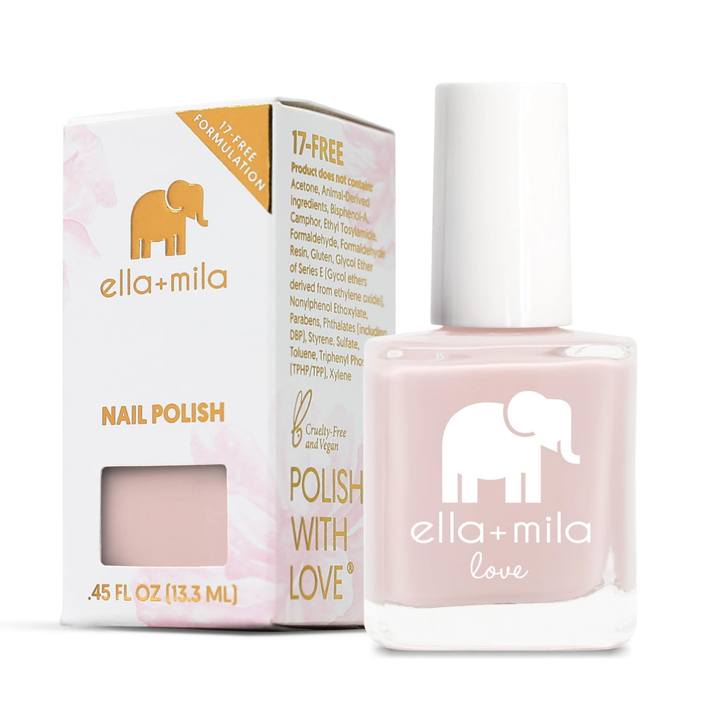 ella+mila Forever Mine bottle front showing rich color and glossy finish benefit