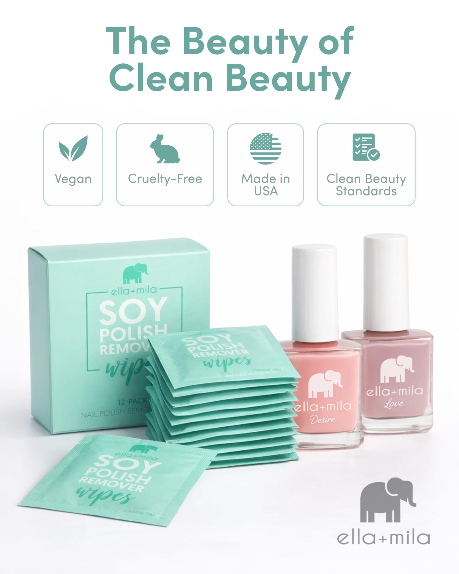 ella+mila ingredients label showing vitamins A C E and non-toxic formulation benefit