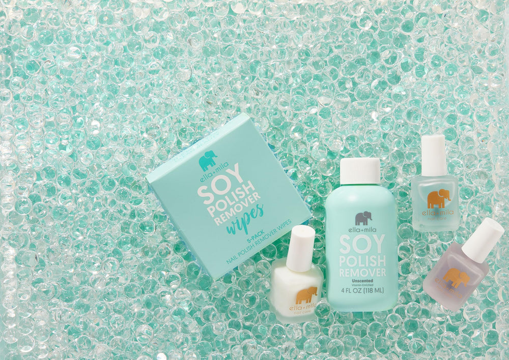 ella+mila lifestyle bathroom vanity scene showing daily nail care routine