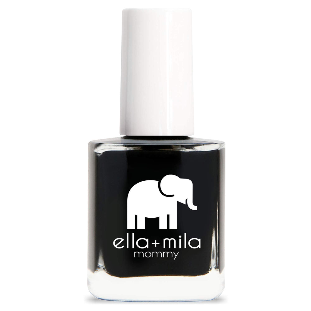 ella+mila brush spreading smooth black polish for even application benefit