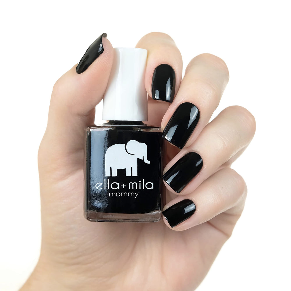 ella+mila swatch wheel displaying true Lights Out black for color preview