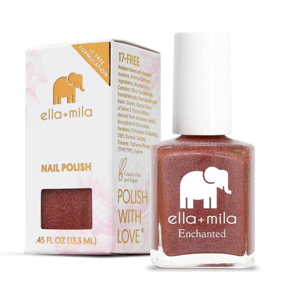 ella+mila polish in lifestyle flatlay with accessories conveying fast dry, on-the-go convenience