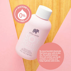 ella+mila bottle with recyclable symbol stressing eco-friendly packaging