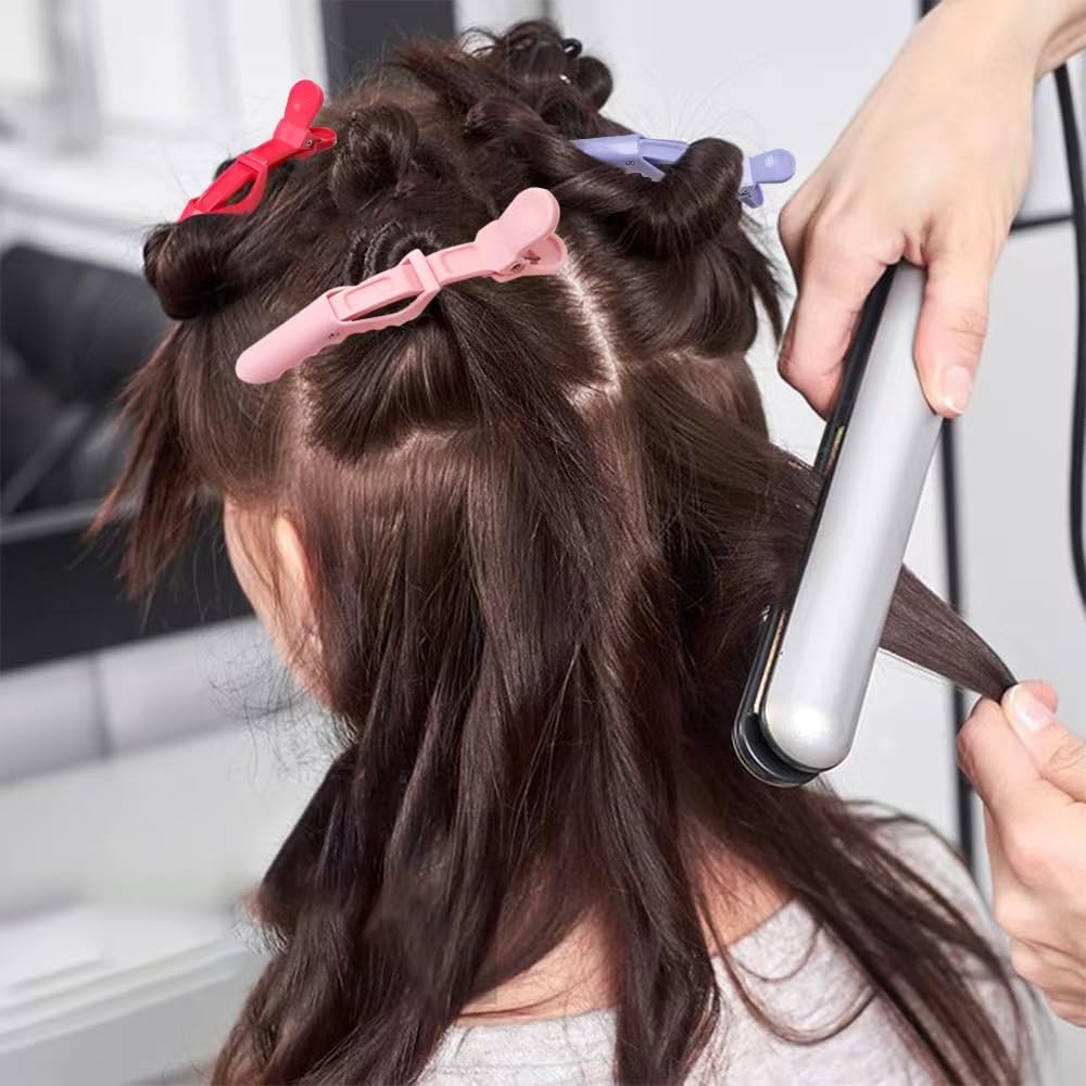 Ella & Sara clip holding hair section during styling for efficient work