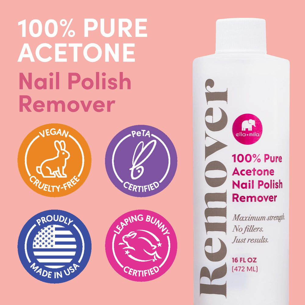 ella+mila bottle beside nail tools showing multipurpose cleaning benefit
