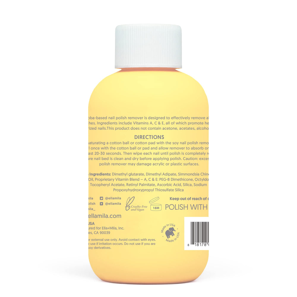 ella+mila pouring remover onto cotton pad for quick effective removal