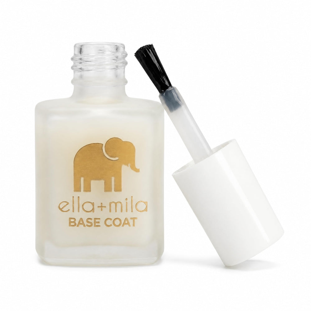 ella+mila bottle front view showing clear ridge filler polishing benefits